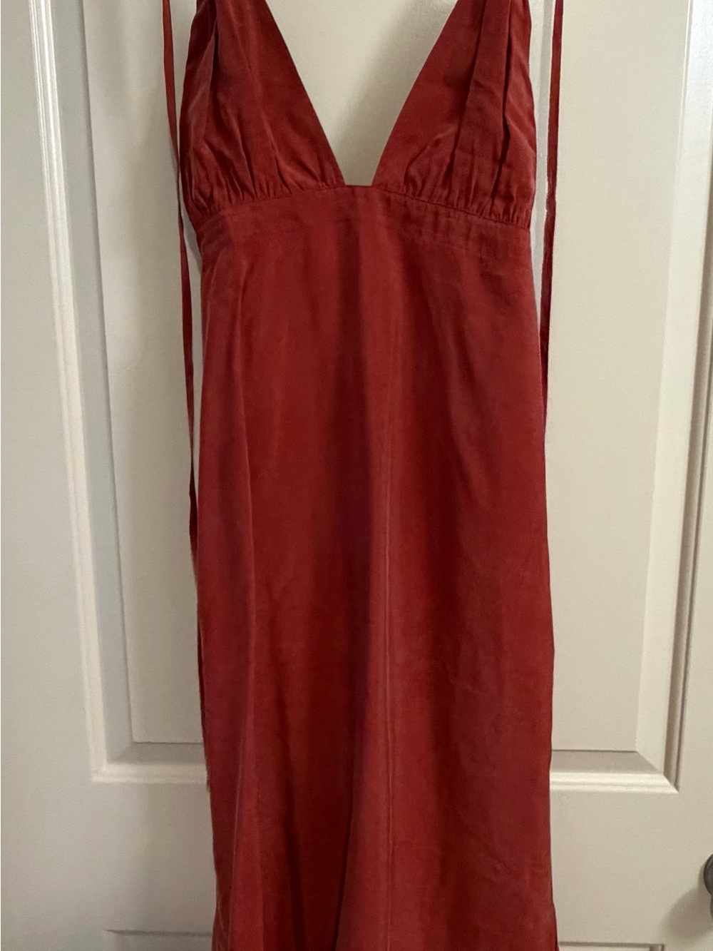 COS Rust Red Backless Slip Dress